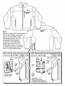 Page A Diagram and Parts List for 23422X  Milwaukee Workwear