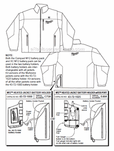 Page A Diagram and Parts List for 2342XL  Milwaukee Workwear