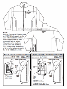 Page A Diagram and Parts List for 2344M  Milwaukee Workwear