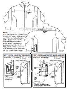 Page A Diagram and Parts List for 2344S  Milwaukee Workwear
