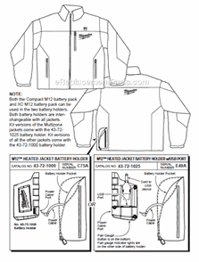 Page A Diagram and Parts List for 2344XL  Milwaukee Workwear