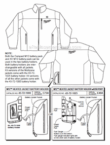 Page A Diagram and Parts List for 2346XL  Milwaukee Workwear