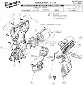 Part Location Diagram of 48-59-2401 Milwaukee 12v Li-ion Battery Charger
