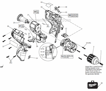 Page A Diagram and Parts List for 2403-20  Milwaukee Electric Drill