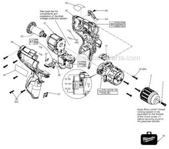 Page A Diagram and Parts List for 2404-20  Milwaukee Hammer Drill