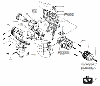 Page A Diagram and Parts List for 240420  Milwaukee Electric Drill