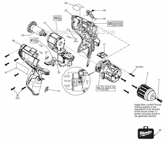 Page A Diagram and Parts List for 2404-22  Milwaukee Electric Drill