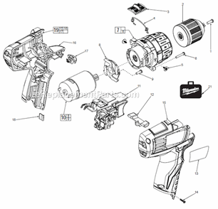Page A Diagram and Parts List for 241120  Milwaukee Cordless Drill