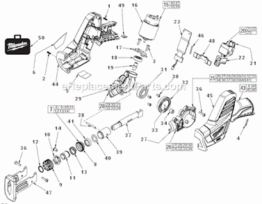 Page A Diagram and Parts List for 242020  Milwaukee Reciprocating Saw