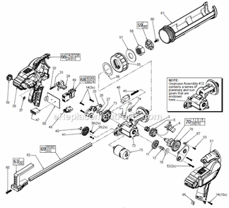 Page A Diagram and Parts List for 2441-21  Milwaukee Caulking Gun