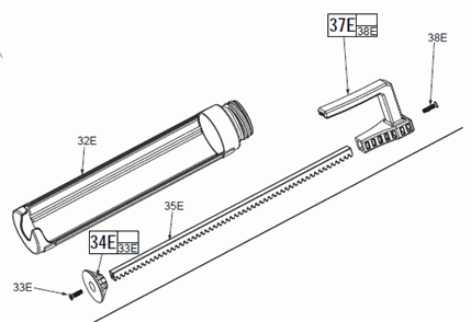 Page C Diagram and Parts List for 2441-21  Milwaukee Caulking Gun