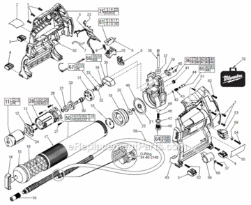 Page A Diagram and Parts List for 2446-21XC  Milwaukee Caulking Gun