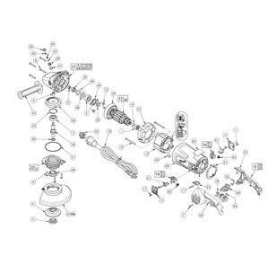 Fig-0 Diagram and Parts List for 6089-31 B46B Milwaukee Angle Grinder