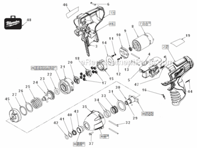 Page A Diagram and Parts List for 245022  Milwaukee Impact Driver