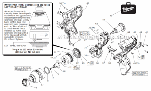Page A Diagram and Parts List for 2452-22  Milwaukee Impact Driver