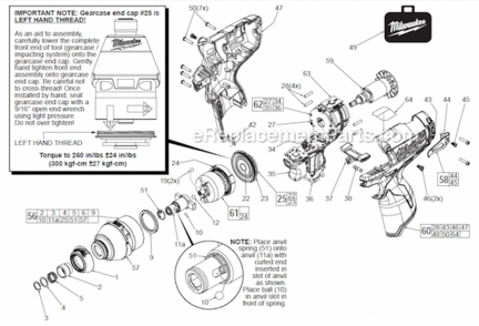Page A Diagram and Parts List for 2453-22  Milwaukee Impact Driver