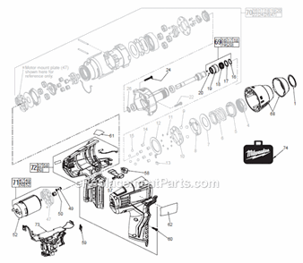 Page A Diagram and Parts List for 2455-22  Milwaukee Cordless Drill