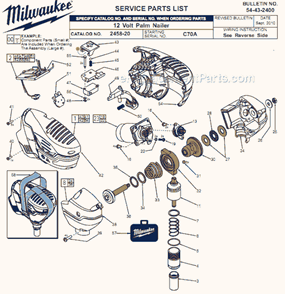 Part Location Diagram of 45-56-5400 Milwaukee Hammer