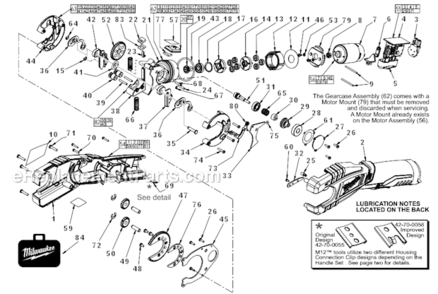 Page A Diagram and Parts List for 2471-21  Milwaukee Nibbler & Shears