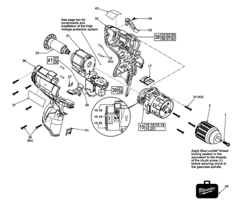 Fig-0 Diagram and Parts List for 2404-059 F17C Milwaukee Hammer Drill