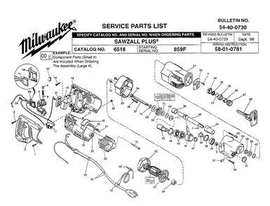Part Location Diagram of 23-66-1970 Milwaukee Switch