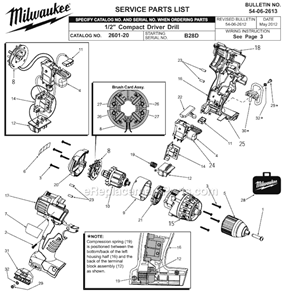 Part Location Diagram of 12-20-0800 Milwaukee Service Nameplate