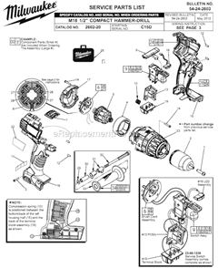 Part Location Diagram of 42-55-2603 Milwaukee Carrying Case