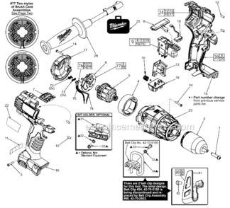 Part Location Diagram of 18-01-3016 Milwaukee Service Field