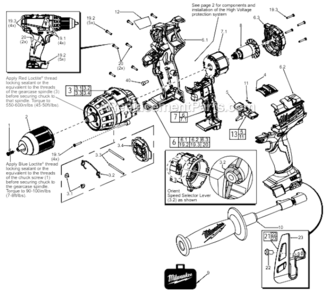 Page A Diagram and Parts List for 2604-22CT  Milwaukee Hammer Drill