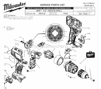 Part Location Diagram of 45-24-2607 Milwaukee Speed Selector Slide