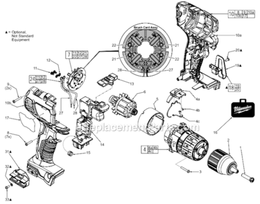 Page A Diagram and Parts List for 2607-22CT  Milwaukee Hammer Drill