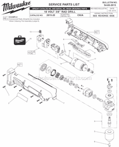 Part Location Diagram of 31-92-0350 Milwaukee Paddle Trigger