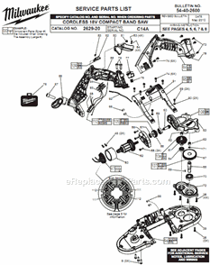 Part Location Diagram of 45-88-0406 Milwaukee Washer
