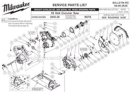Part Location Diagram of 44-20-0651 Milwaukee Spindle Lock
