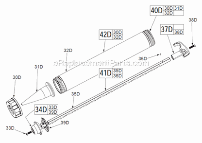 Clear_Plastic_Sausage_Cartidge_Kit_For_Cat_No_2643-21Ct Diagram and Parts List for 2640-20  Milwaukee Caulking Gun