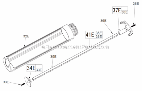Quart_Cartridge_Carriage_And_Corresponding_Components_For_Cat_No_48-08-1095 Diagram and Parts List for 2640-20  Milwaukee Caulking Gun