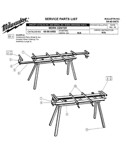 Fig-0 Diagram and Parts List for 48-08-0450  Milwaukee Tool Stand & Cart