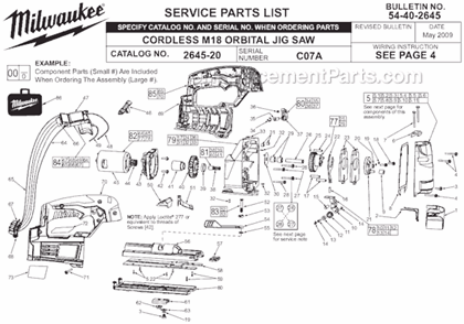 Part Location Diagram of 31-17-0570 Milwaukee Clamp Spcc - Plastic