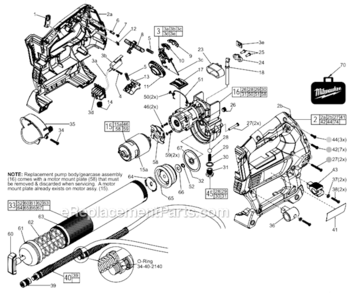 Page A Diagram and Parts List for 2646-21CT  Milwaukee Caulking Gun