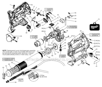 Page A Diagram and Parts List for 2646-22CT  Milwaukee Caulking Gun