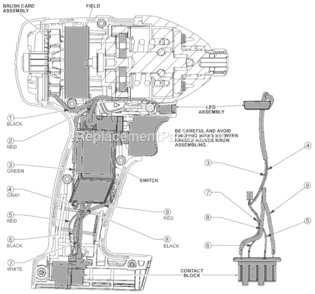 Page B Diagram and Parts List for 2650-22 SER B55A Milwaukee Impact Driver