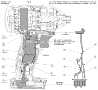 Page B Diagram and Parts List for 2651-20 SER B77A Milwaukee Impact Driver