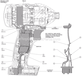 Page B Diagram and Parts List for 2651-22 SER B77A Milwaukee Impact Driver