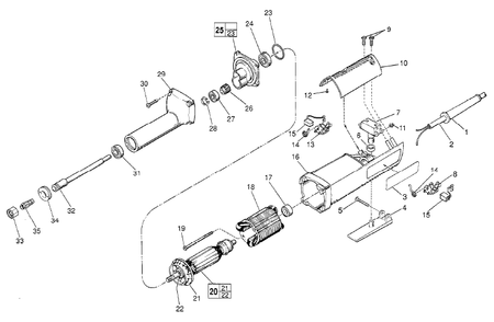 Fig-0 Diagram and Parts List for 5194  Milwaukee Angle Grinder