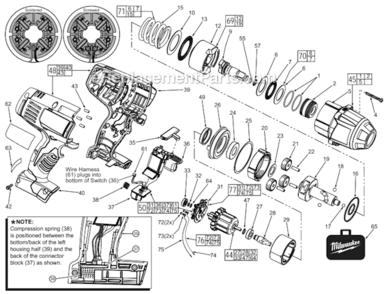 Page A Diagram and Parts List for 2663-22  Milwaukee Impact Driver