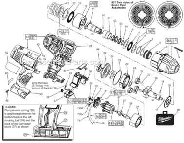 Page A Diagram and Parts List for 2665-22  Milwaukee Impact Driver