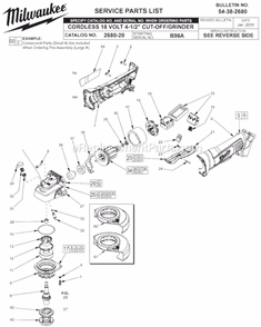 Part Location Diagram of 43-34-0036 Milwaukee Disk Flange