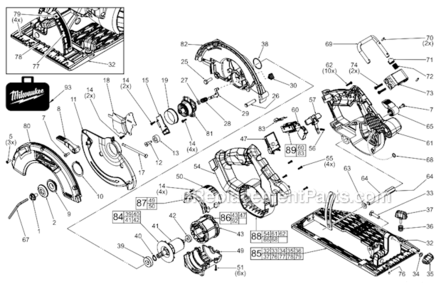 Page A Diagram and Parts List for 2731-22  Milwaukee Circular Saw