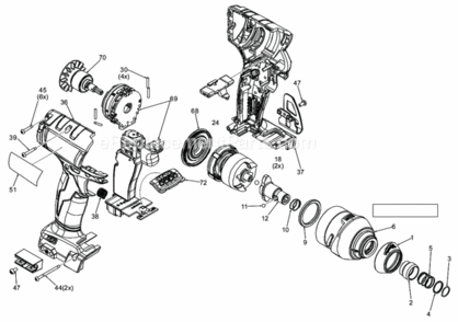 Part Location Diagram of 45-24-0013 Milwaukee Forward/Reverse Shuttle
