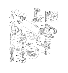1-1/2-Inch Thunderbolt Rotary Hammer Part 1 Diagram and Parts List for 5316-21 845B Milwaukee Hammer Drill